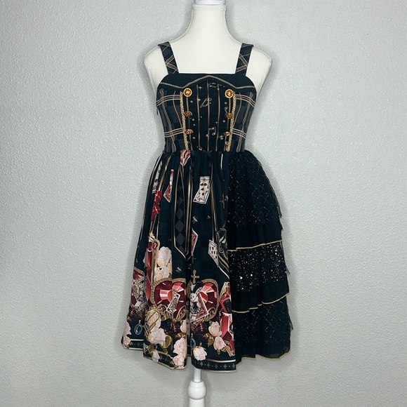 Cat Highness Bunnies Band Multicolors Festival Sweet Lolita JSK Jumper Dress ❤️ - Picture 6 of 12